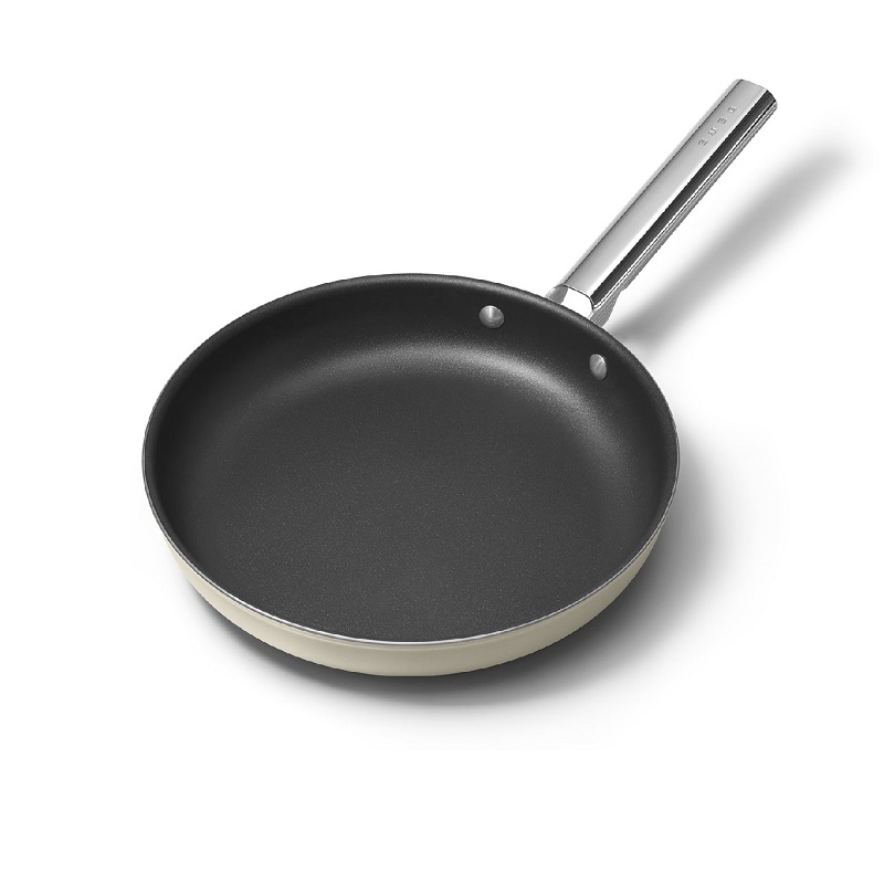 SMEG CKFF2801CRM Kitchenware, Cookware, Frypan 28cm,50's Style (Cream)