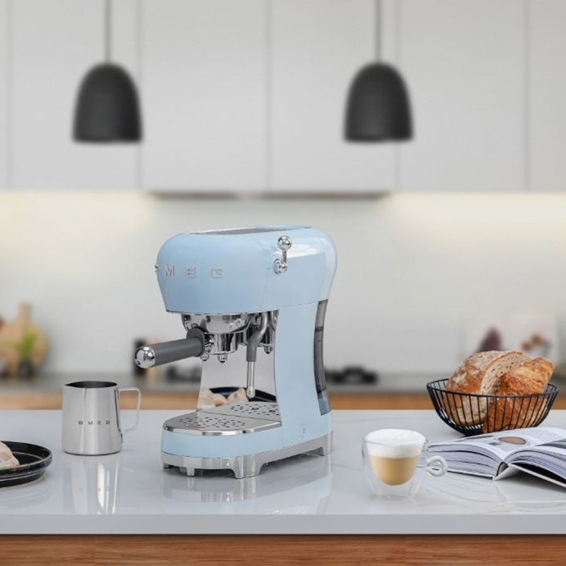 SMEG ECF02PBEU Espresso Coffee Machine (Pastel Blue)